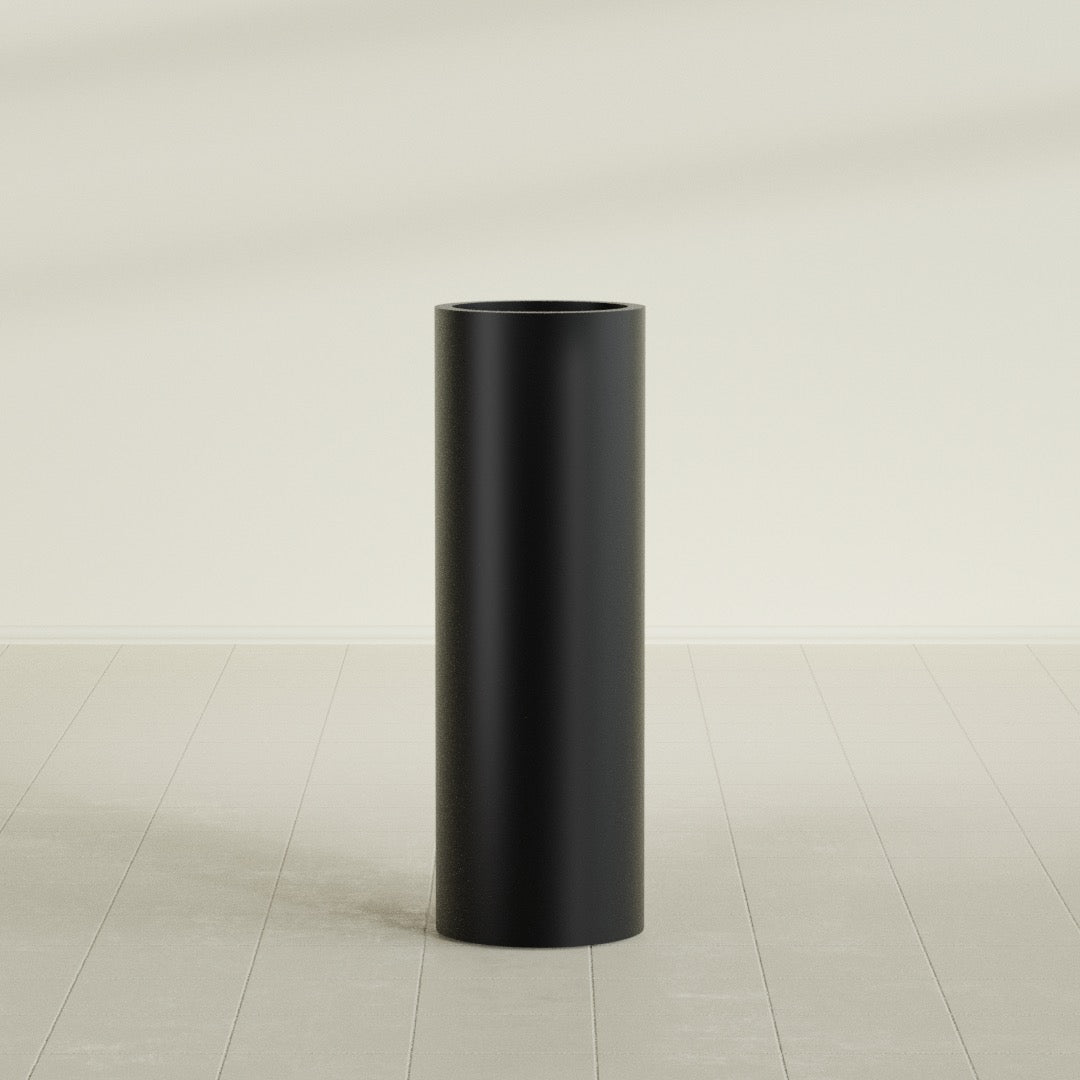 Corry Large Tall Cylinder Fiberglass Planter - 12 in x 12 in x 36 in - Matte Black - Matte Black,30 in x 30 in x 32 in