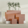 Brisbane Large Rectangle Fiberglass Planter - 24 in x 24 in x 32 in - Matte Terracotta - Matte Terracotta,24 in x 24 in x 32 in