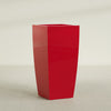 Toulan Extra Large Tall Tapered Square Fiberglass Planter - 23 in x 23 in x 48 in - Gloss Red - Gloss Red,23 in x 23 in x 48 in
