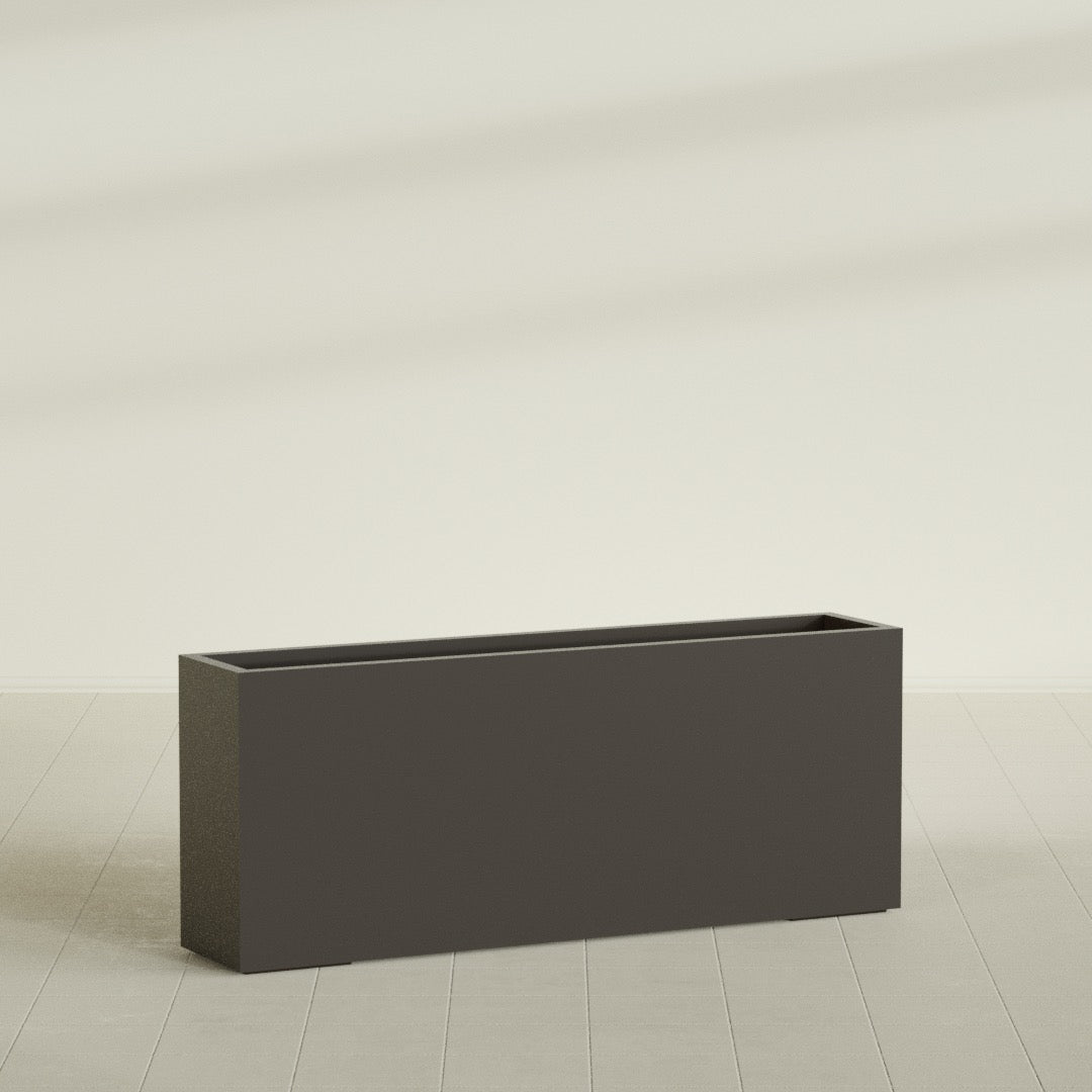 Hollywood Extra Large Narrow Rectangle Fiberglass Planter - 60 in x 12 in x 24 in - Matte Brown - Matte Brown,60 in x 12 in x 24 in