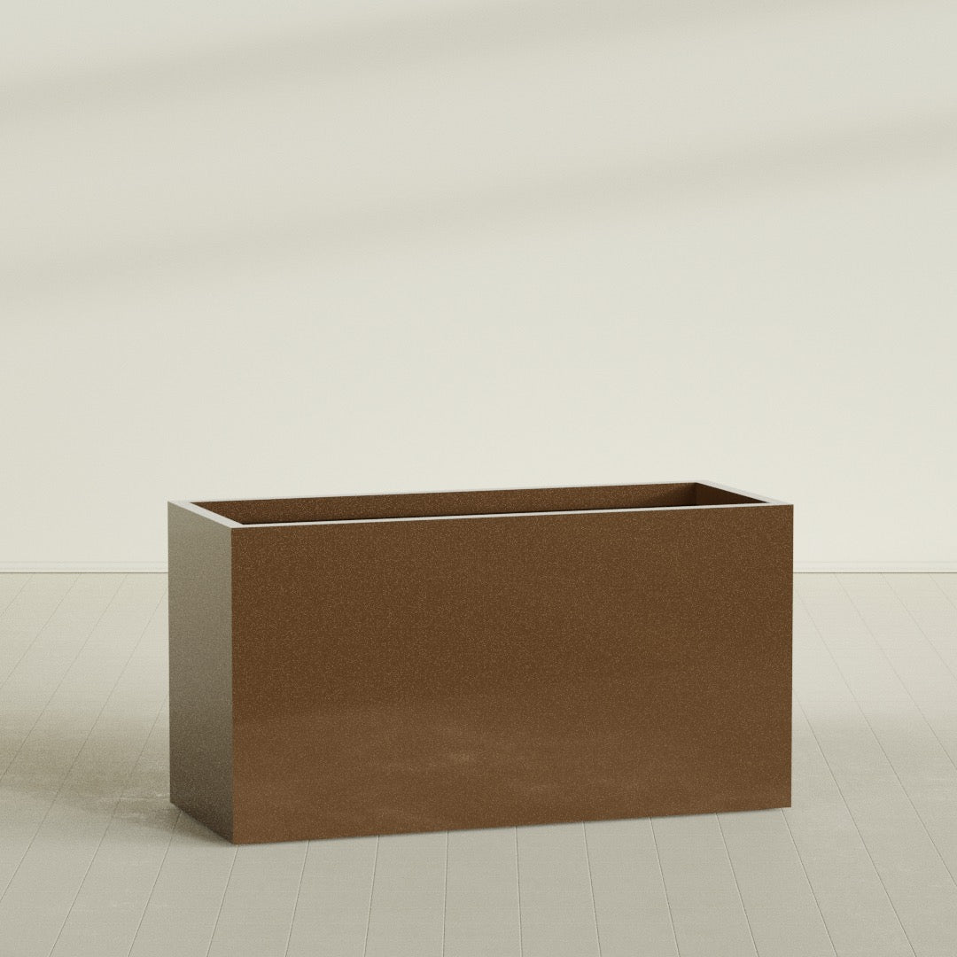 Brisbane Extra Large Long Rectangle Fiberglass Planter - 60 in x 24 in x 32 in - Metallic Bronze - Metallic Bronze,60 in x 24 in x 32 in