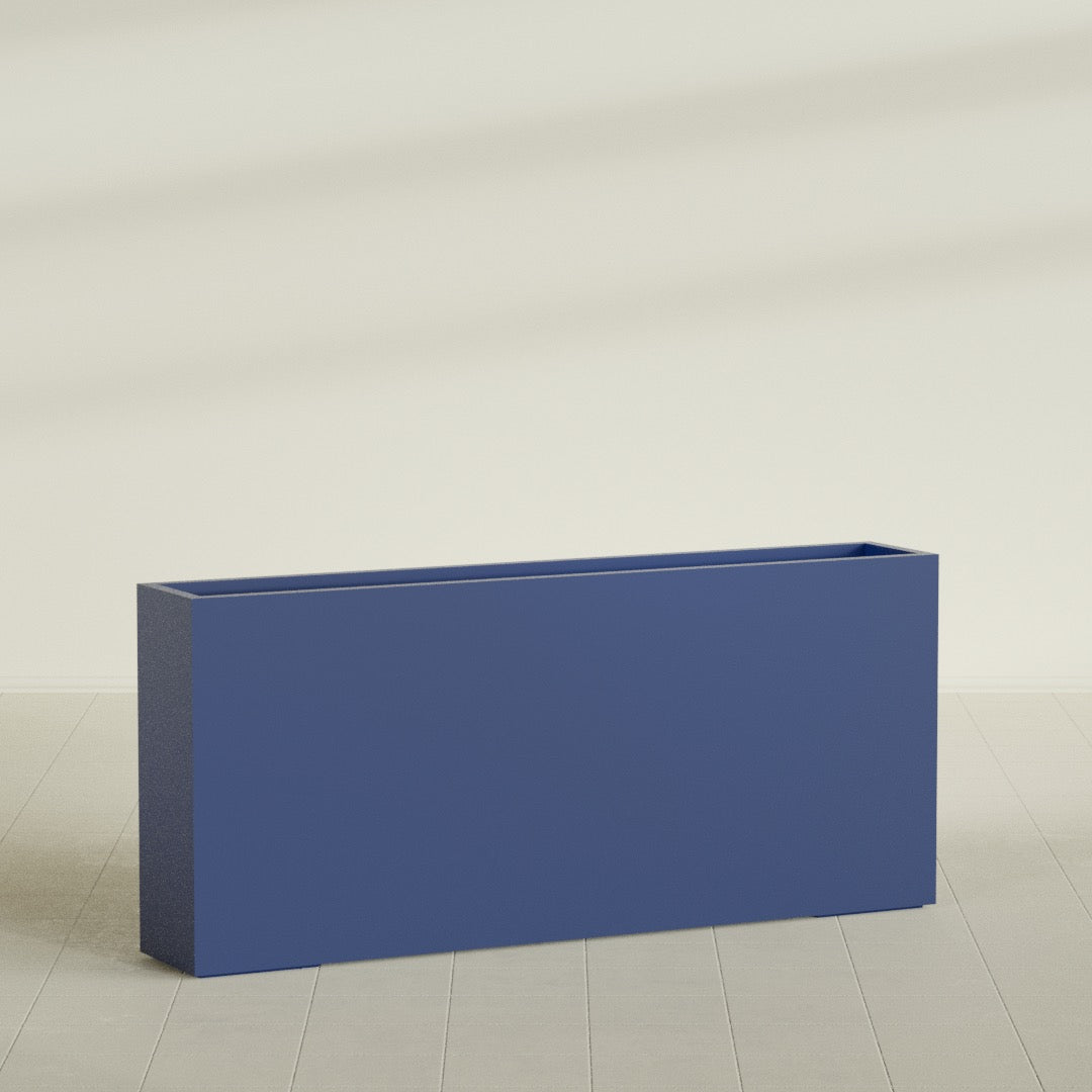 Delray Extra Large Long Rectangle Fiberglass Planter - 72 in x 12 in x 32 in - Matte Cobalt Blue - Matte Cobalt Blue,72 in x 12 in x 32 in