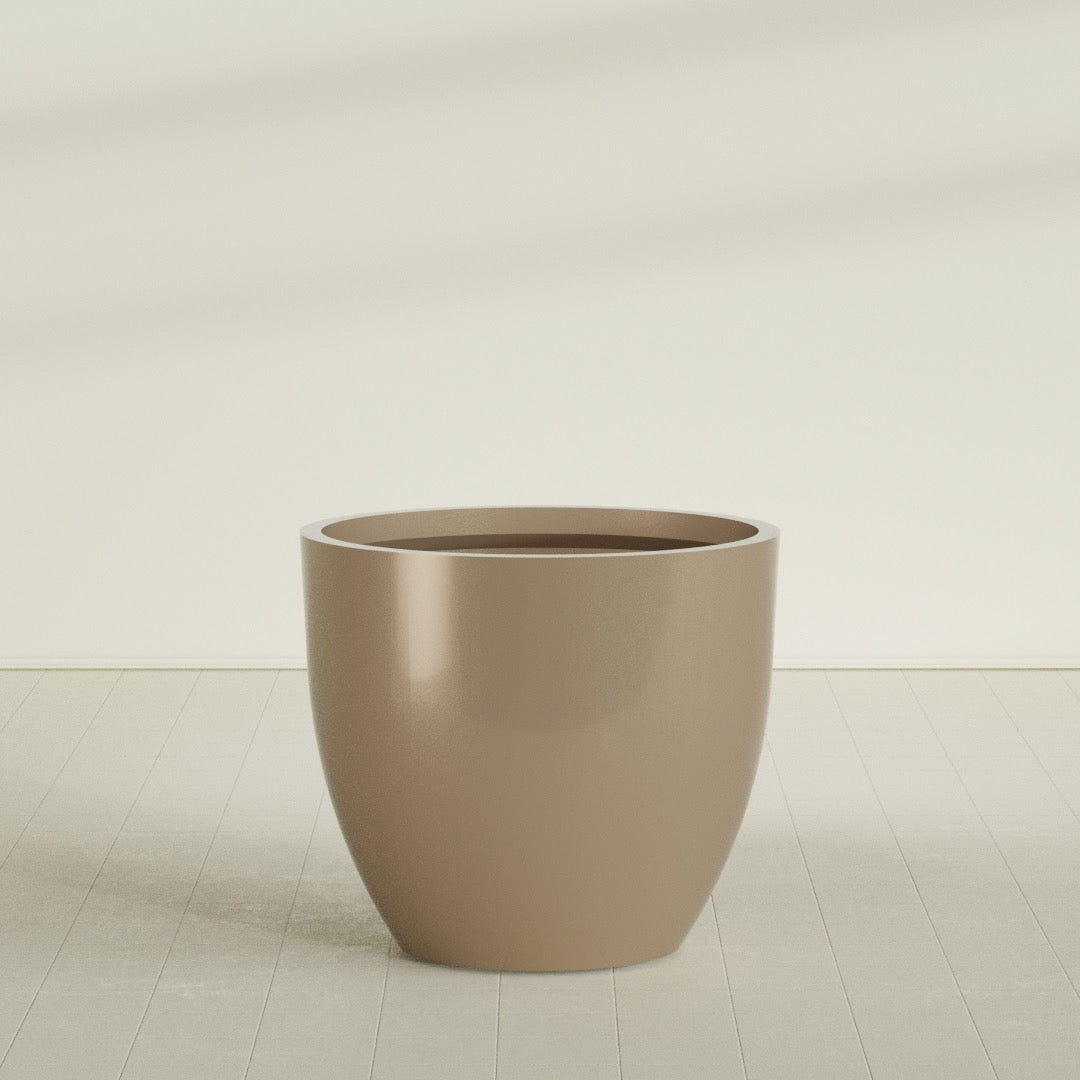 Wannsee Extra Large Round Fiberglass Planter - 50 in x 50 in x 44 in - Metallic Gold - Metallic Gold,50 in x 50 in x 44 in