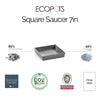Small Square Saucer - 11 in x 11 in x 1.25 in - Grey - Grey,11 in x 11 in x 1.25 in