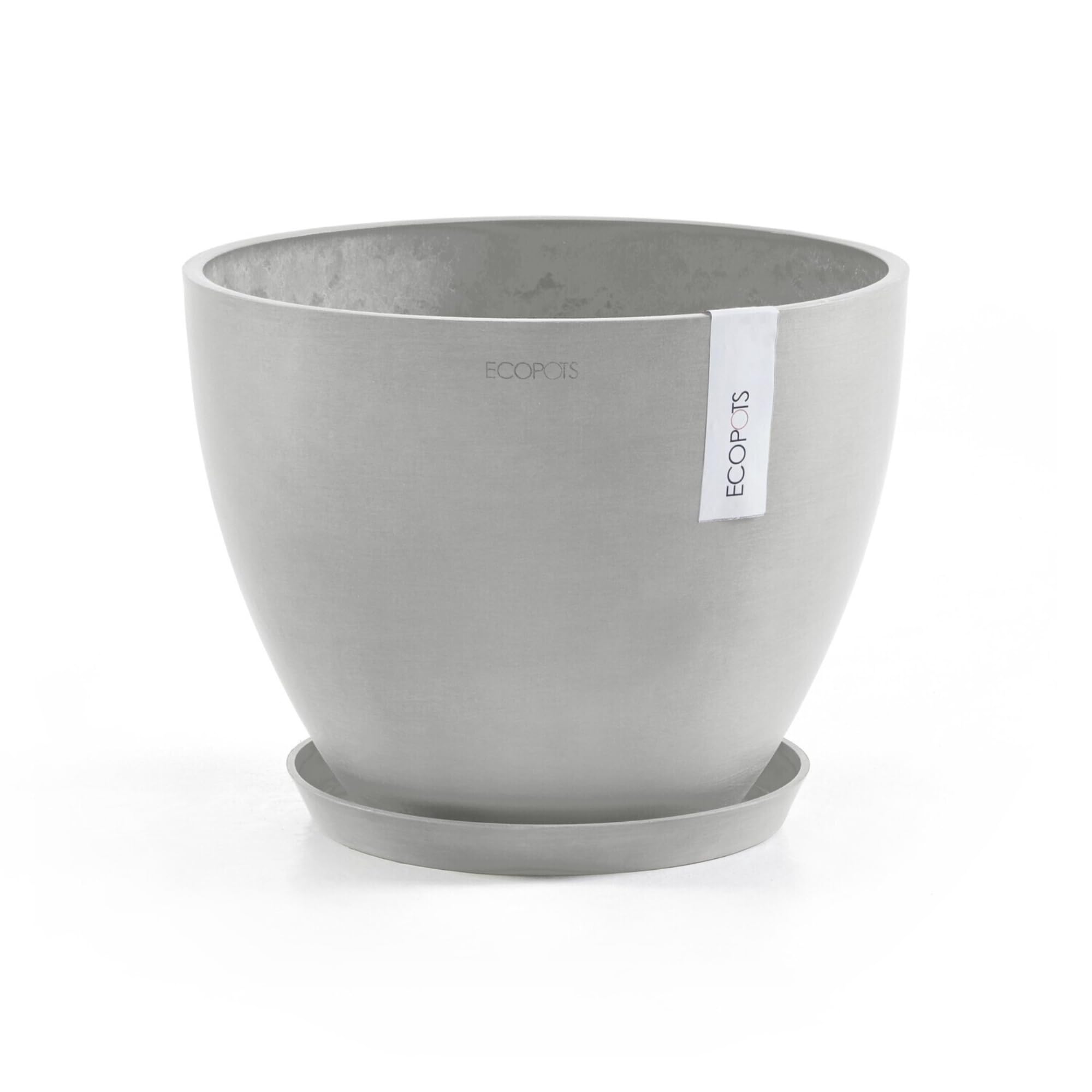 Small Round Saucer - 14.5 in x 14.5 in x 1.5 in - White Grey - White Grey,14.5 in x 14.5 in x 1.5 in