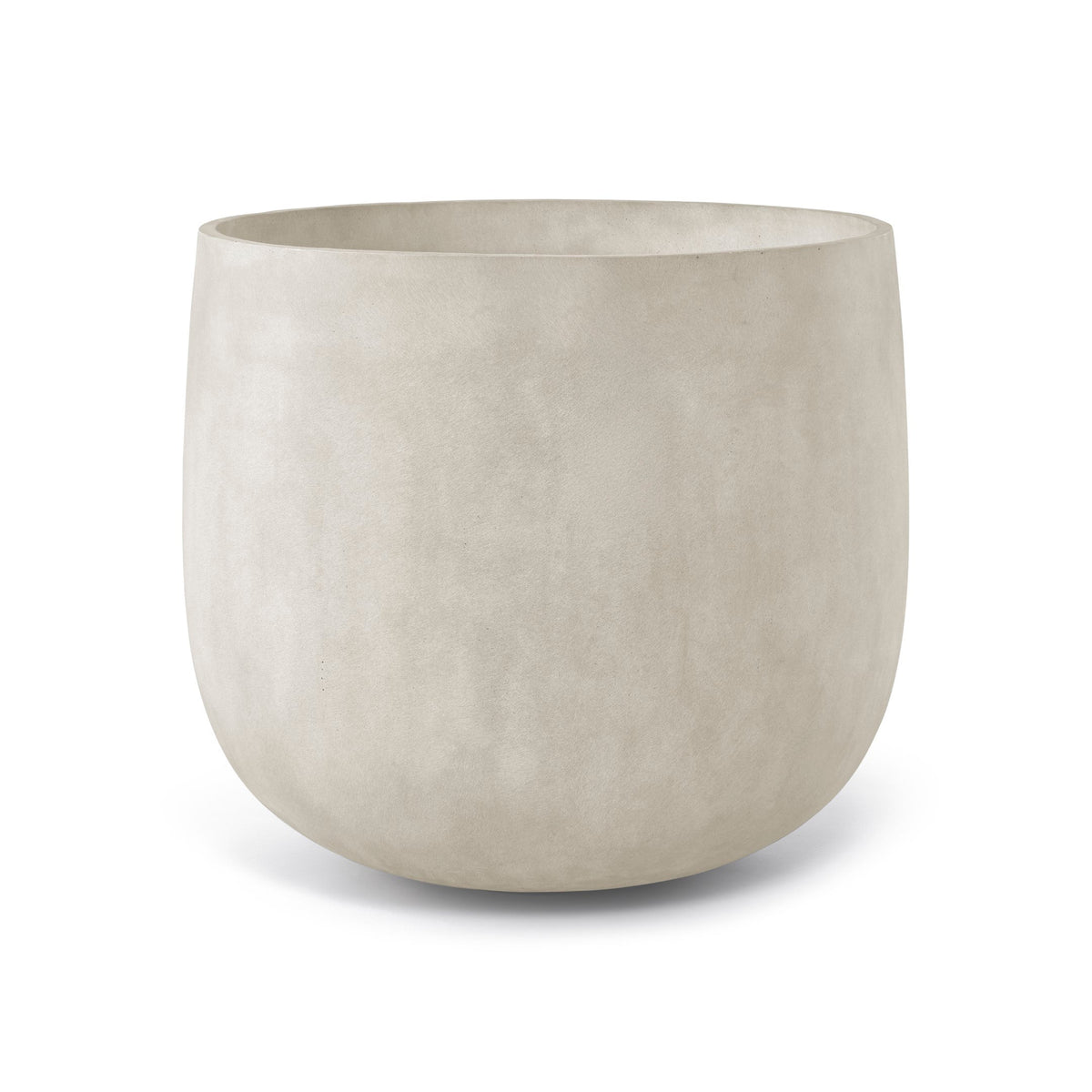Mondo Large Planter – Sand Stone Finish – Fiberglass Indoor/Outdoor and Weather-Resistant Round Planter (19.8" D x 19" H Exterior, 18.5" D x 18.5" H Interior) - Sand Stone,19.7 in diam. x 19.1 in