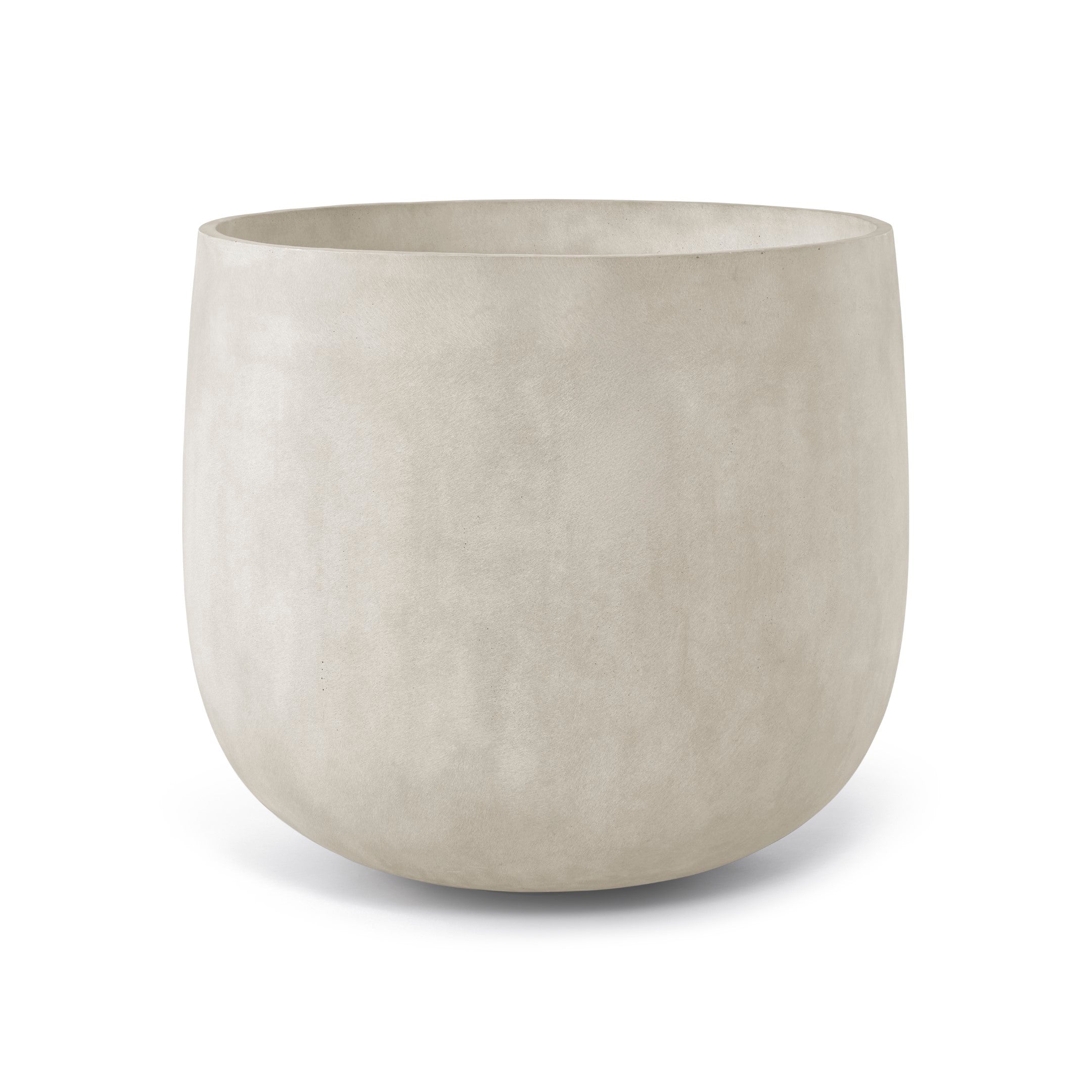 Mondo Large Planter – Sand Stone Finish – Fiberglass Indoor/Outdoor and Weather-Resistant Round Planter (19.8" D x 19" H Exterior, 18.5" D x 18.5" H Interior) - Sand Stone,19.75 in x 19.75 in x 19 in