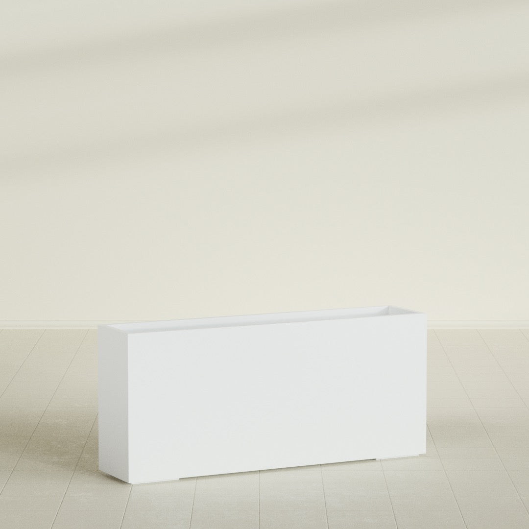 Potsdam Extra Large Long Rectangle Fiberglass Planter - 72 in x 16 in x 32 in - Matte White - Matte White,72 in x 16 in x 32 in