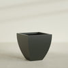 Lima Large Tapered Square Fiberglass Planter - 30 in x 30 in x 30 in - Matte Charcoal - Matte Charcoal,30 in x 30 in x 30 in