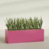 Granada Extra Large Long Rectangle Fiberglass Planter - 72 in x 24 in x 24 in - Gloss Pink Violet - Gloss Pink Violet,72 in x 24 in x 24 in