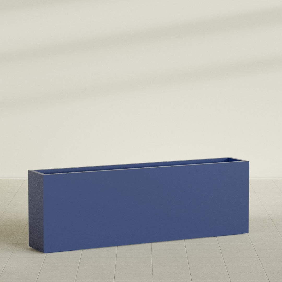 Hollywood Extra Large Narrow Rectangle Fiberglass Planter - 72 in x 12 in x 24 in - Matte Cobalt Blue - Matte Cobalt Blue,72 in x 12 in x 24 in