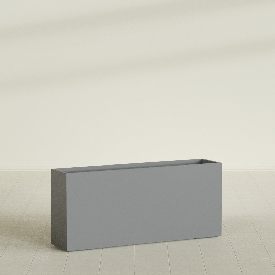 Potsdam Extra Large Long Rectangle Fiberglass Planter - 72 in x 16 in x 32 in - Metallic Gunmetal - Metallic Gunmetal,72 in x 16 in x 32 in