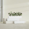 Salon Large Tall Rectangle Fiberglass Planter - 42 in x 8 in x 8 in - Matte White - Matte White,42 in x 8 in x 8 in