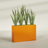 Delray Extra Large Long Rectangle Fiberglass Planter - 48 in x 12 in x 32 in - Gloss Tangerine - Gloss Tangerine,48 in x 12 in x 32 in
