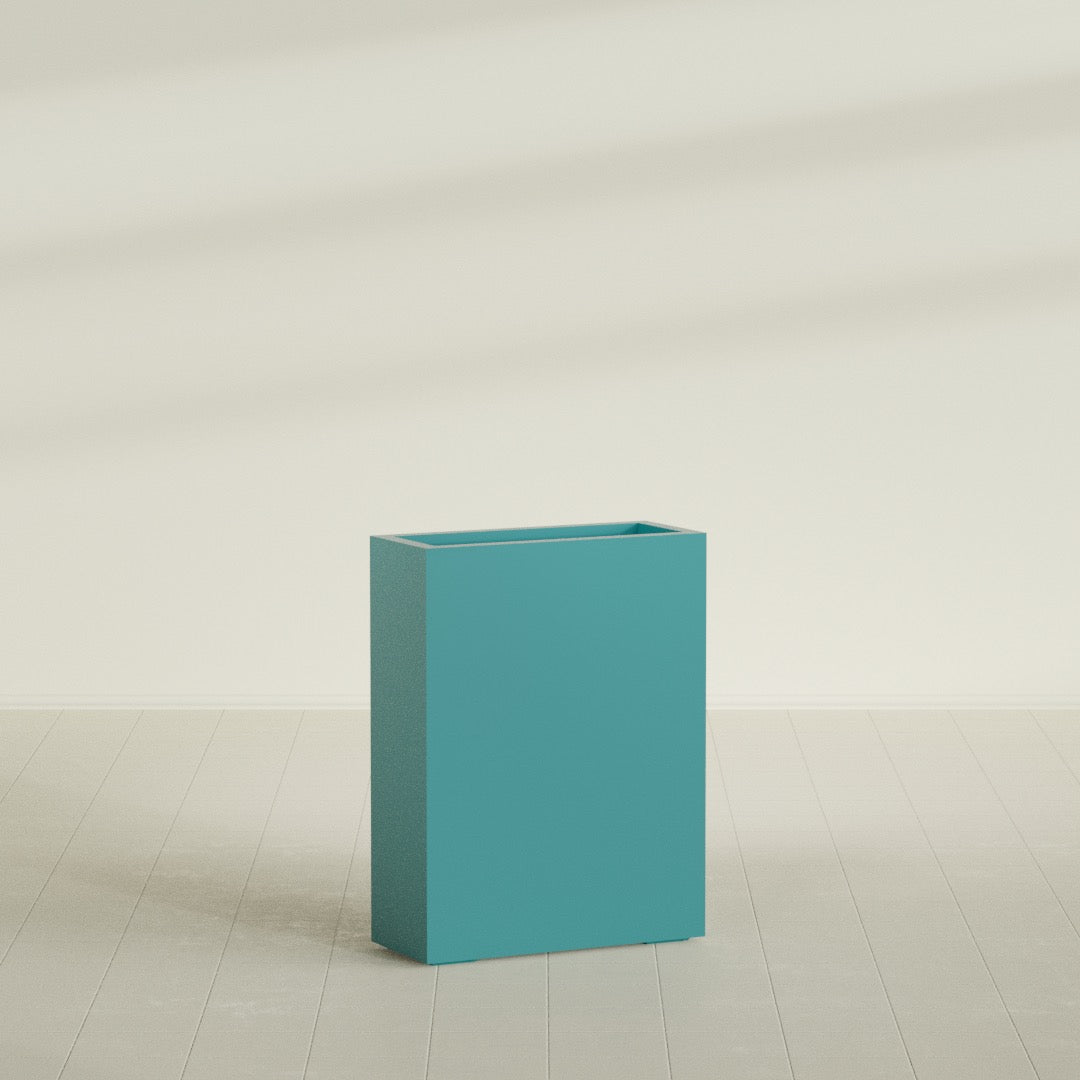 Amesbury Large Narrow Rectangle Fiberglass Planter - 24 in x 10 in x 32 in - Satin Sea Foam - Satin Sea Foam,24 in x 10 in x 32 in