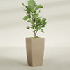 Toulan Large Tall Tapered Square Fiberglass Planter - 18 in x 18 in x 36 in - Metallic Gold - Metallic Gold,18 in x 18 in x 36 in