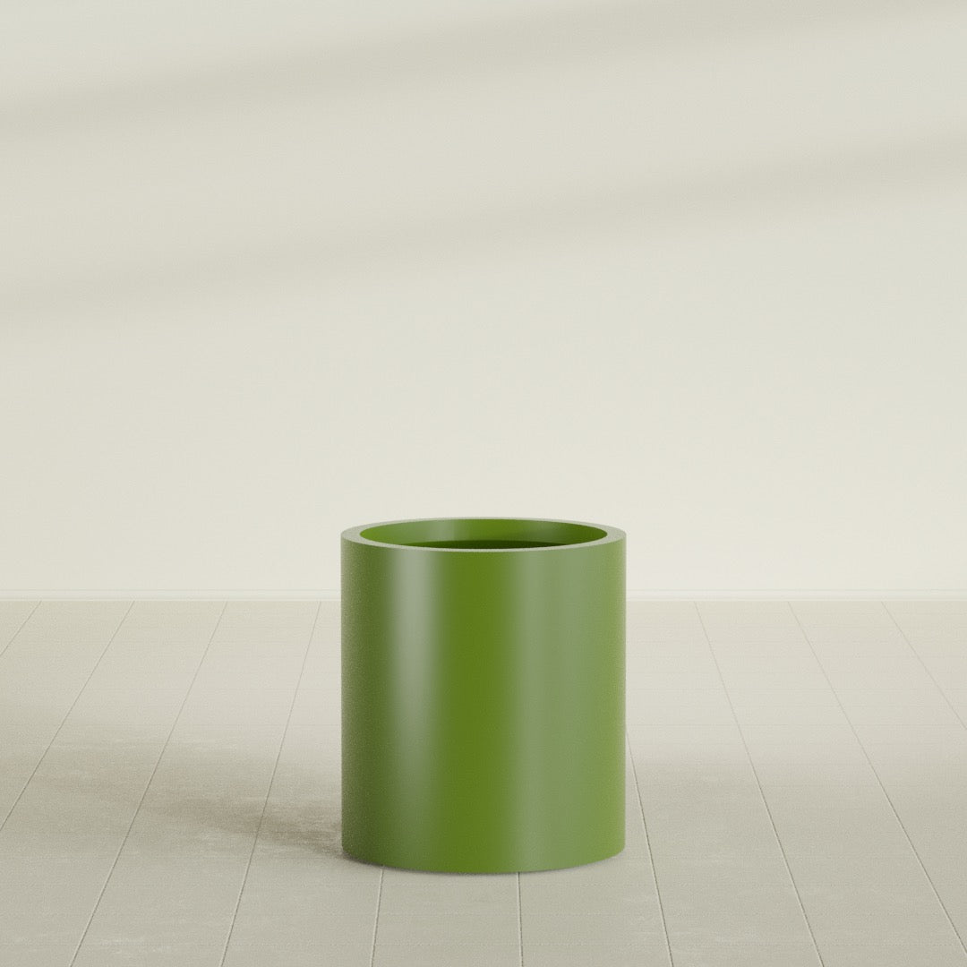 Rio Grande Medium Round Fiberglass Planter - 18 in x 18 in x 20 in - Satin Green - Satin Green,18 in x 18 in x 20 in