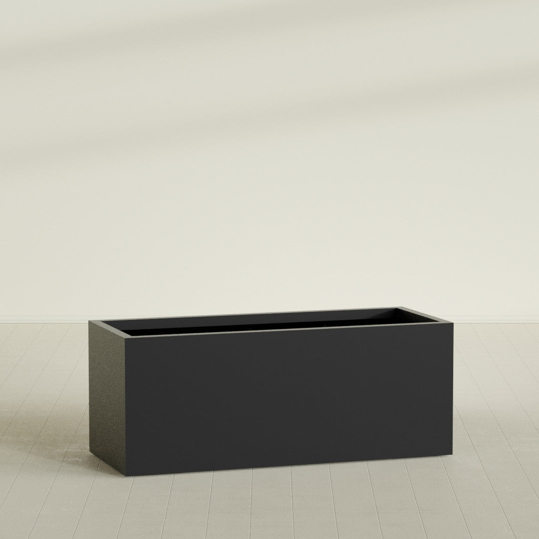 Granada Extra Large Long Rectangle Fiberglass Planter - 60 in x 24 in x 24 in - Matte Black - Matte Black,60 in x 24 in x 24 in