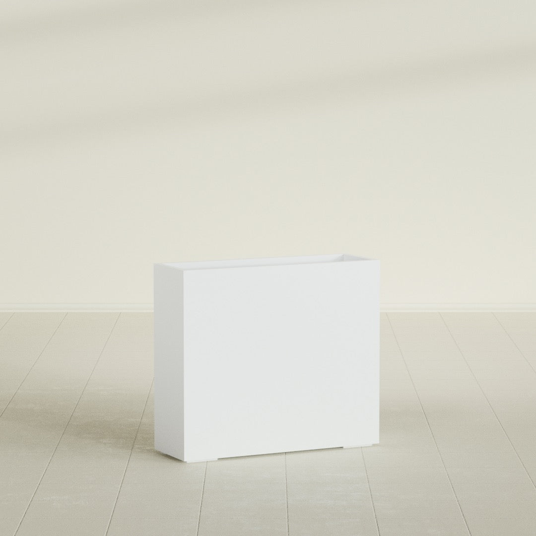 Perth Extra Large Long Rectangle Fiberglass Planter - 48 in x 16 in x 42 in - Matte White - Matte White,48 in x 16 in x 42 in