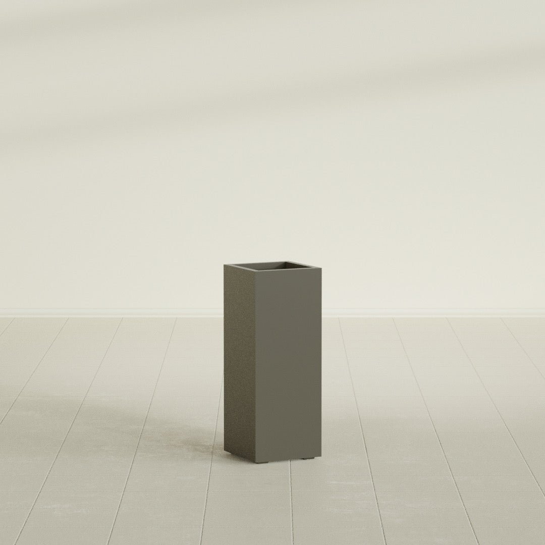Perth Large Tall Rectangle Fiberglass Planter - 16 in x 16 in x 42 in - Matte Bronze - Matte Bronze,16 in x 16 in x 42 in