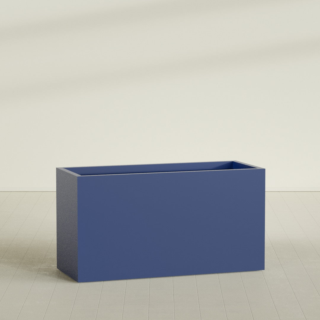 Brisbane Extra Large Long Rectangle Fiberglass Planter - 60 in x 24 in x 32 in - Matte Cobalt Blue - Matte Cobalt Blue,60 in x 24 in x 32 in