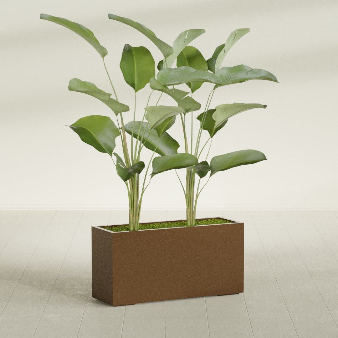 Tolga Extra Large Long Rectangle Fiberglass Planter - 48 in x 16 in x 24 in - Metallic Bronze - Metallic Bronze,48 in x 16 in x 24 in