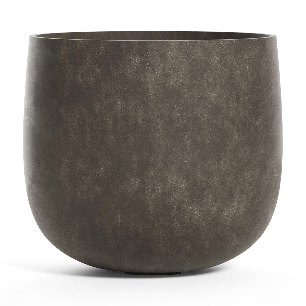 COSAPOTS Mondo Round Fiberglass Planter – Lightweight Indoor/Outdoor Plant Pot, Frost & Weather-Resistant, Handmade Modern Decorative Planter – 10.8" x 10.8" x 9.6" – River Stone - River Stone,10.8 in diam. x 9.6 in