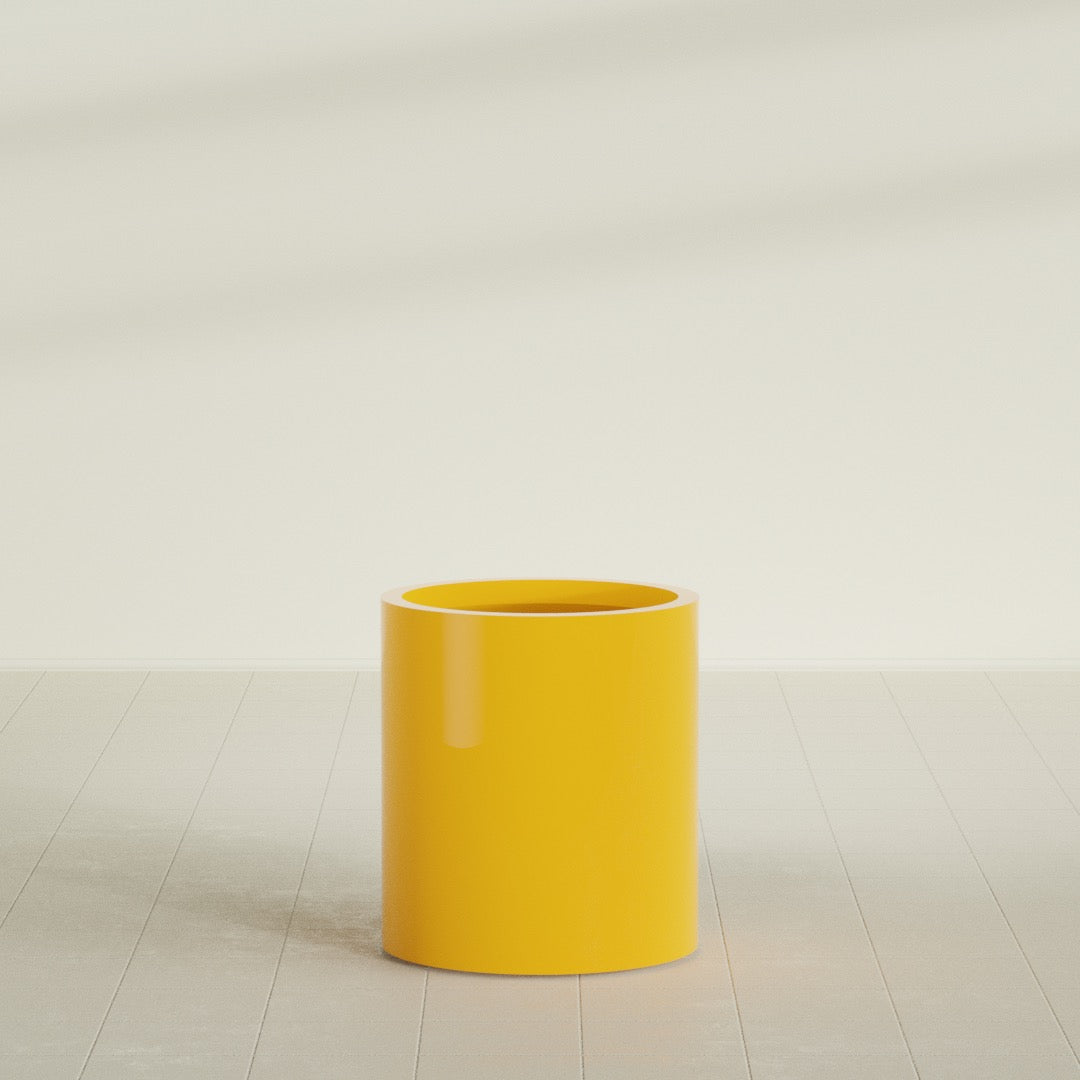 Rio Grande Medium Round Fiberglass Planter - 18 in x 18 in x 20 in - Gloss Saffron - Gloss Saffron,18 in x 18 in x 20 in