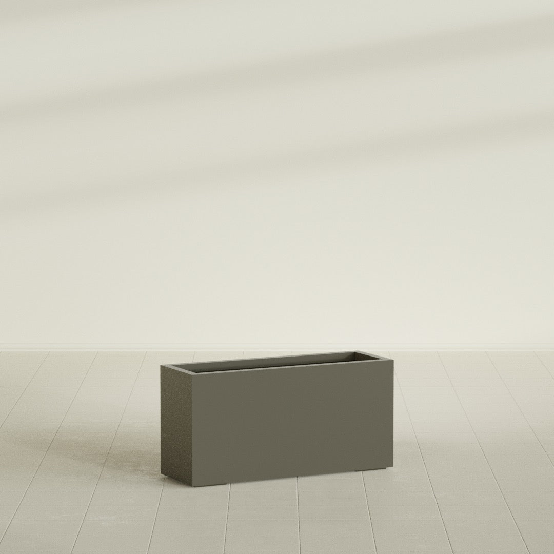 Hollywood Large Narrow Rectangle Fiberglass Planter - 36 in x 12 in x 24 in - Matte Bronze - Matte Bronze,36 in x 12 in x 24 in