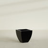 Lima Medium Tapered Square Fiberglass Planter - 20 in x 20 in x 20 in - Gloss Black - Gloss Black,20 in x 20 in x 20 in