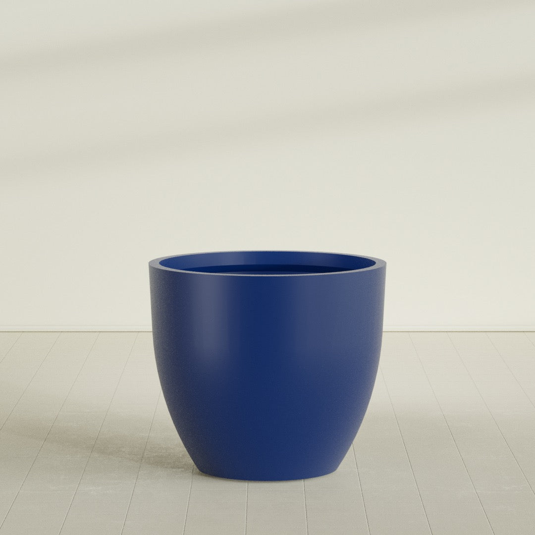 Wannsee Extra Large Round Fiberglass Planter - 50 in x 50 in x 44 in - Matte Cobalt Blue - Matte Cobalt Blue,50 in x 50 in x 44 in