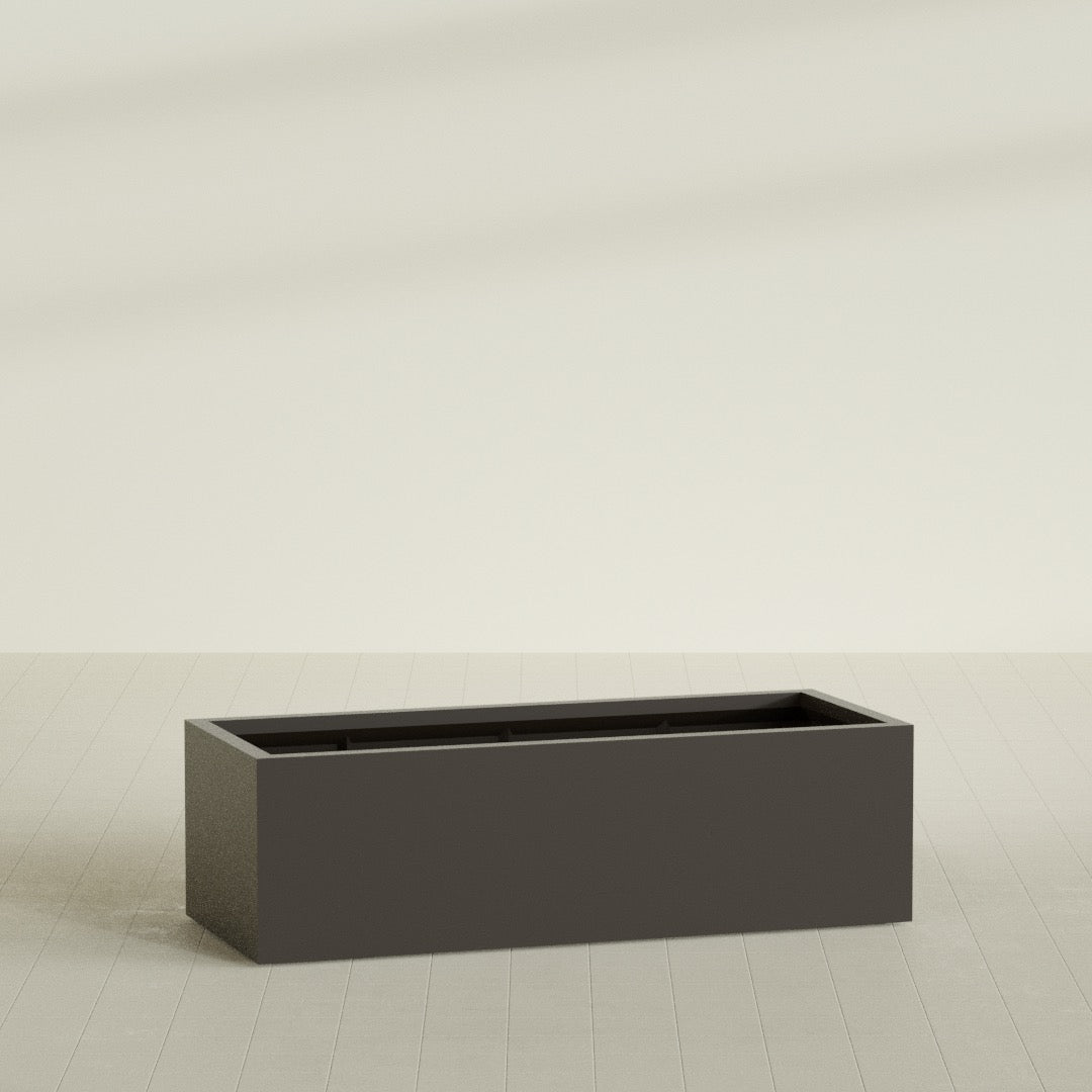 Torino Extra Large Wide Rectangle Fiberglass Planter - 60 in x 24 in x 18 in - Matte Brown - Matte Brown,60 in x 24 in x 18 in