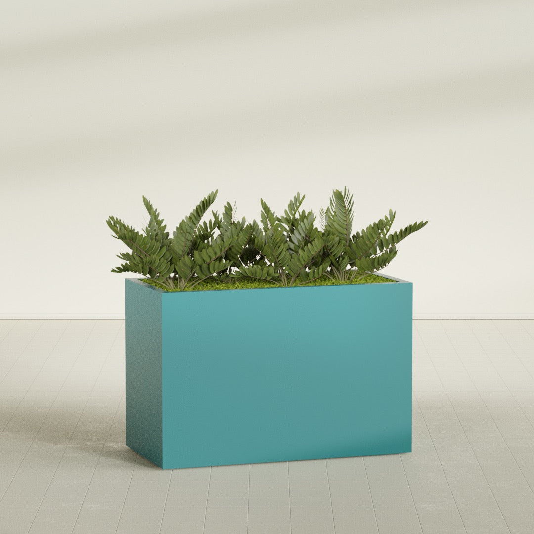 Brisbane Extra Large Long Rectangle Fiberglass Planter - 48 in x 24 in x 32 in - Satin Sea Foam - Satin Sea Foam,48 in x 24 in x 32 in