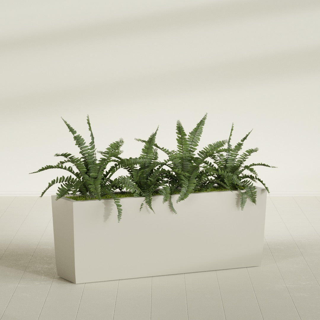 Panama Extra Large Long Rectangle Fiberglass Planter - 48 in x 12 in x 18 in - Satin Beige - Satin Beige,48 in x 12 in x 18 in