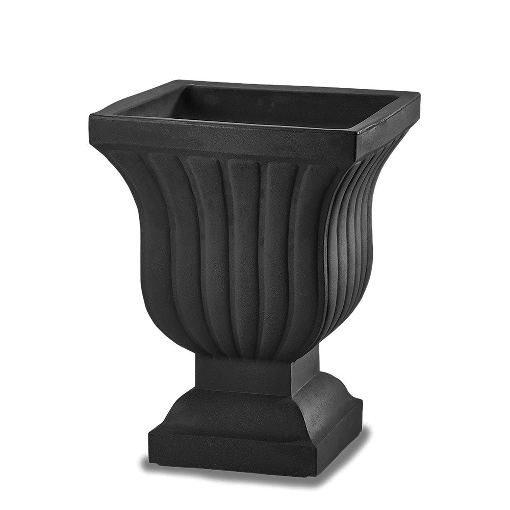 Leyla Urn Medium Tapered Plastic Planter - 22.3 in x 22.3 in x 28.3 in - Caviar Black - Caviar Black,22.25 in x 22.25 in x 28.25 in
