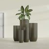 Saint Tropez Large Tall Round Fiberglass Planter - 16 in x 16 in x 38 in - Matte Bronze - Matte Bronze,16 in x 16 in x 38 in