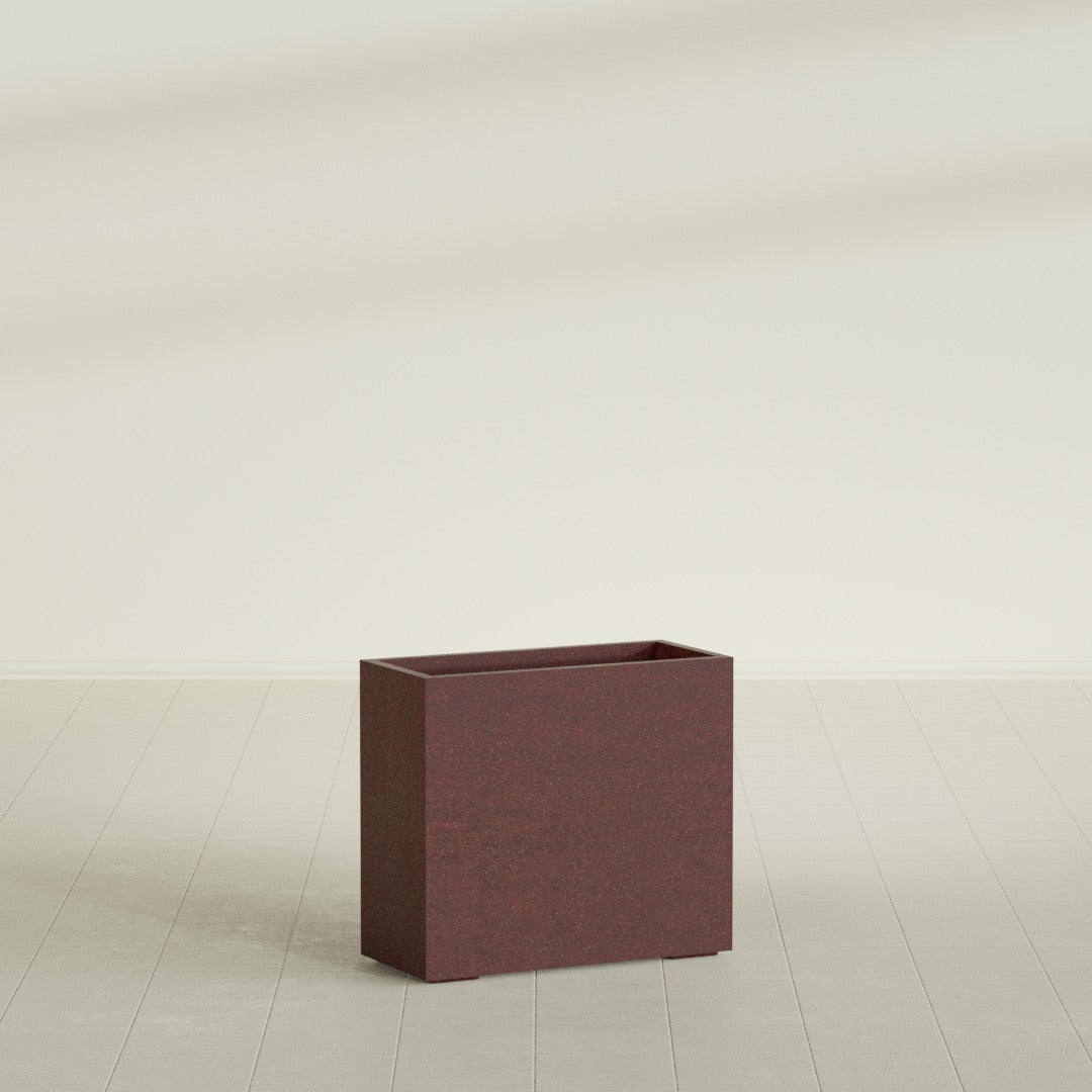 16"-Wide Rectangle - 36in x 16in x 32in - Weathered Steel - Rust - Weathered Steel - Rust,36 in x 16 in x 32 in