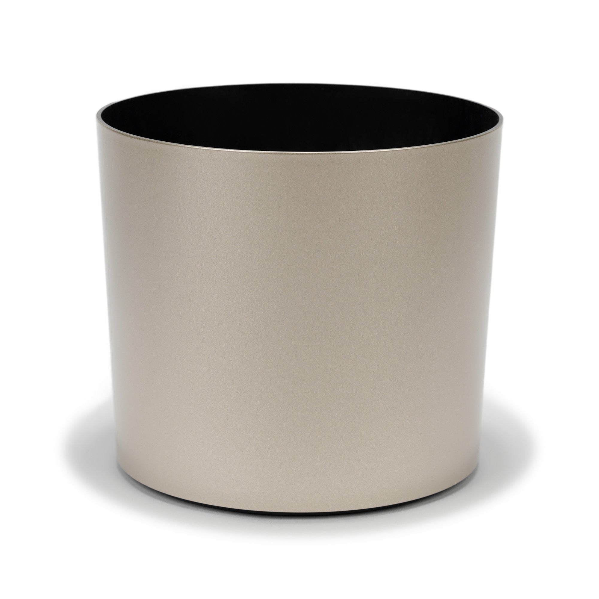 Small Round Metallic Plastic Planter - 9 in x 9 in x 7 in - Pewter Metallic - Pewter Metallic,9 in x 9 in x 7 in