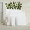 Delray Extra Large Long Rectangle Fiberglass Planter - 48 in x 12 in x 32 in - Matte White - Matte White,48 in x 12 in x 32 in