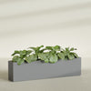 Miami Extra Large Narrow Rectangle Fiberglass Planter - 72 in x 12 in x 18 in - Metallic Gunmetal - Metallic Gunmetal,72 in x 12 in x 18 in