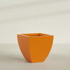 Lima Large Tapered Square Fiberglass Planter - 30 in x 30 in x 30 in - Gloss Tangerine - Gloss Tangerine,30 in x 30 in x 30 in