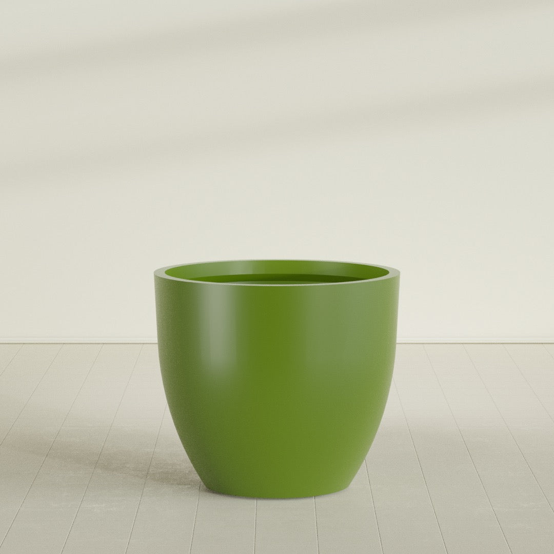 Wannsee Extra Large Round Fiberglass Planter - 50 in x 50 in x 44 in - Satin Green - Satin Green,50 in x 50 in x 44 in