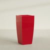Toulan Large Tall Tapered Square Fiberglass Planter - 20 in x 20 in x 42 in - Gloss Red - Gloss Red,20 in x 20 in x 42 in