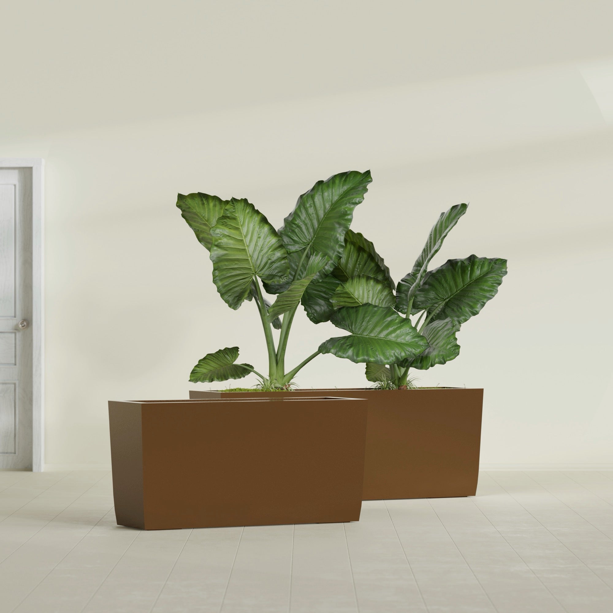 Panama Large Long Rectangle Fiberglass Planter - 36 in x 12 in x 18 in - Metallic Bronze - Metallic Bronze,36 in x 12 in x 18 in
