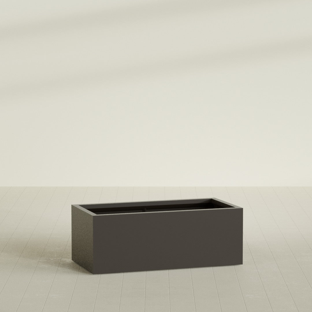 Torino Extra Large Wide Rectangle Fiberglass Planter - 48 in x 24 in x 18 in - Matte Brown - Matte Brown,48 in x 24 in x 18 in