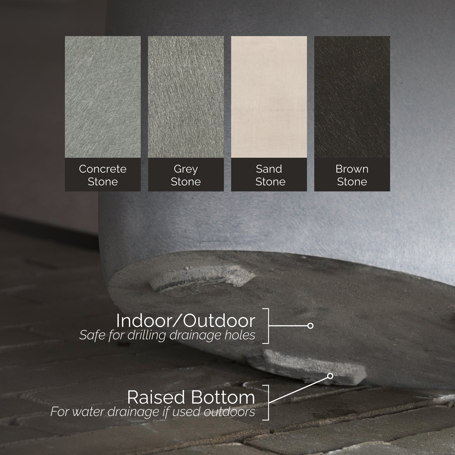 Reglito Cube Planter – Fiberglass Indoor/Outdoor and Weather-Resistant Large Planter (Concrete Stone, 35.5" L x 35.5" W x 36" H) - Concrete Stone,35.5 in x 35.5 in x 36 in - Concrete Stone,35.5 in x 35.5 in x 36 in - Concrete Stone,35.5 in x 35.5 in  - Concrete Stone,35.4 in x 35.4 in x 36 in