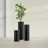 Corry Medium Tall Cylinder Fiberglass Planter - 10 in x 10 in x 20 in - Matte Black - Matte Black,10 in x 10 in x 20 in