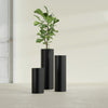 Corry Large Tall Cylinder Fiberglass Planter - 12 in x 12 in x 36 in - Matte Black - Matte Black,30 in x 30 in x 32 in
