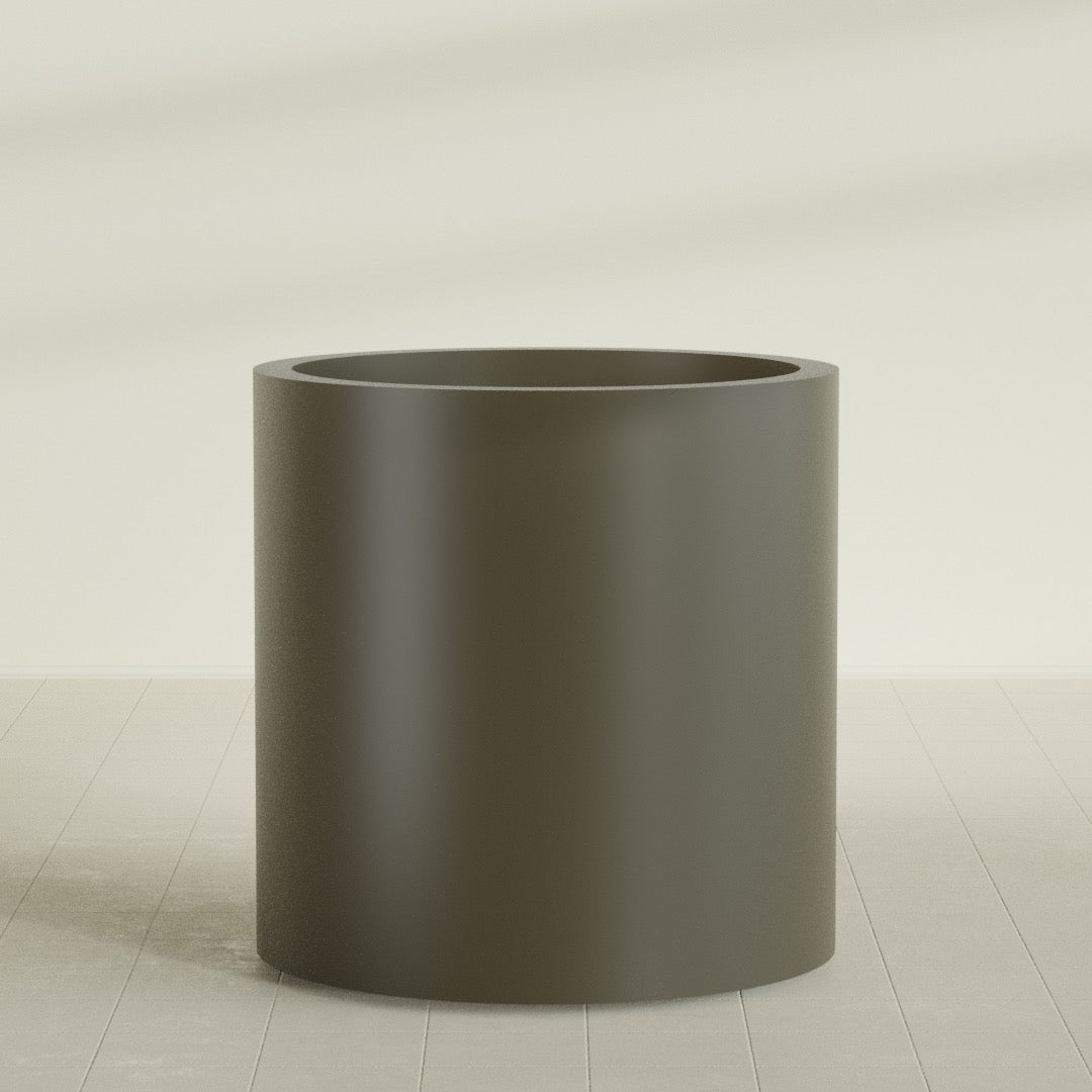 Rio Grande Large Round Fiberglass Planter - 30 in x 30 in x 32 in - Matte Bronze - Matte Bronze,30 in x 30 in x 32 in