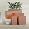 Darwin Large Tall Rectangle Fiberglass Planter - 24 in x 24 in x 42 in - Matte Terracotta - Matte Terracotta,24 in x 24 in x 42 in